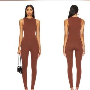 AFRM Chocolate Brown Sleeveless Jumpsuit